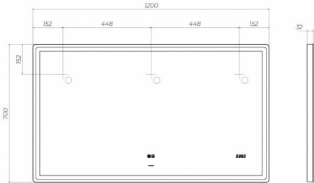 Зеркало с подсветкой (120x70) Vigo Geometry Luxe z.GEO.120.Luxe